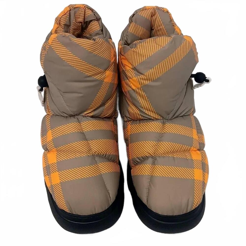 NEW BURBERRY men's check pillow boots in yellow - Picture 3 of 4